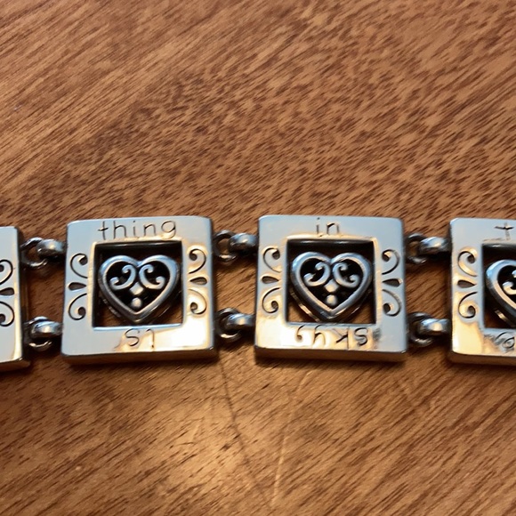 EUC ❤️❤️ Brighton Go Red for Women bracelet. Small silver tiles, ea w/a heart. - Picture 5 of 11